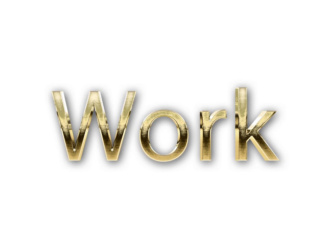 3D WORD WORK gold text effects art typography PNG images free